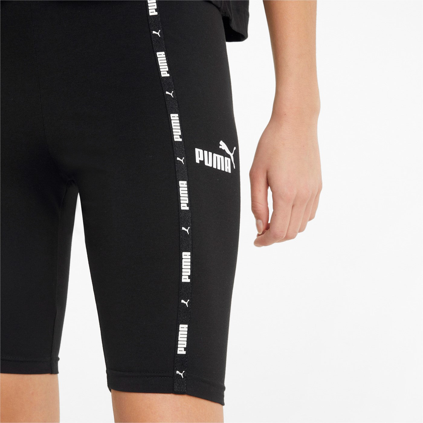 Puma Women's Power 9" High-Waist Tape Stretchy Sports Shorts 847121 01 Black
