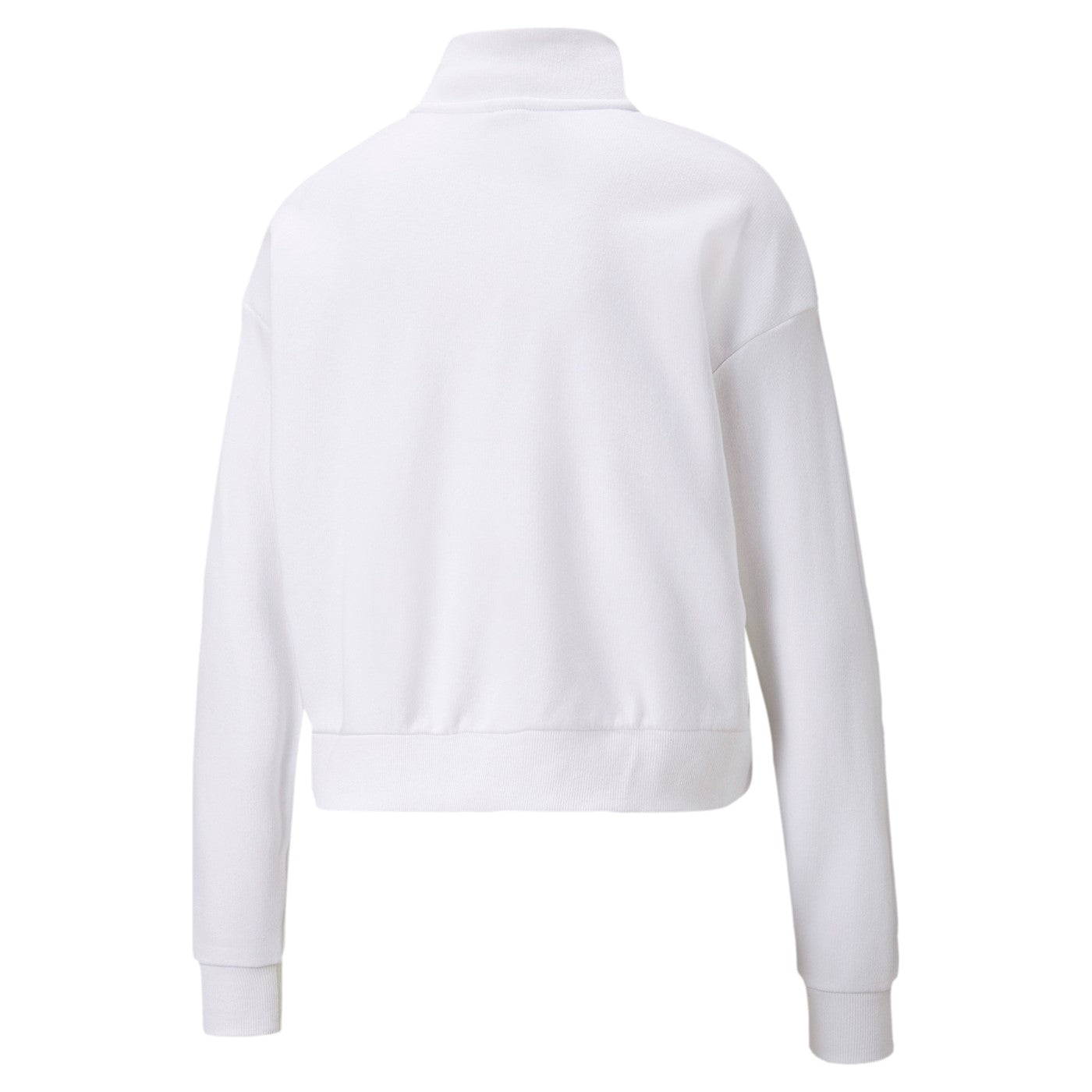 Puma Women's Half-Button Sweatshirt Power Tape Crew 847124-02 White