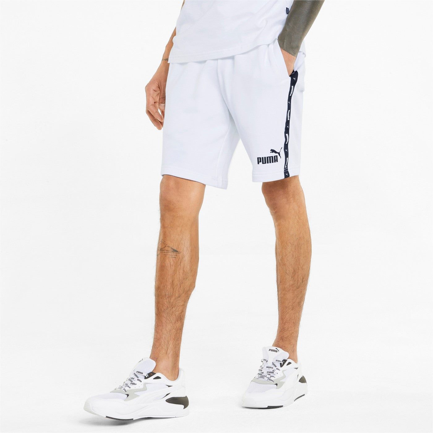 Puma Men's ESS+ Tape Shorts 9" TR 847387-02 white