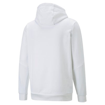 Puma Men's Hoodie with Hood and Front Pouch Pocket ESS+ Tape Hoodie FL 849040 02 white
