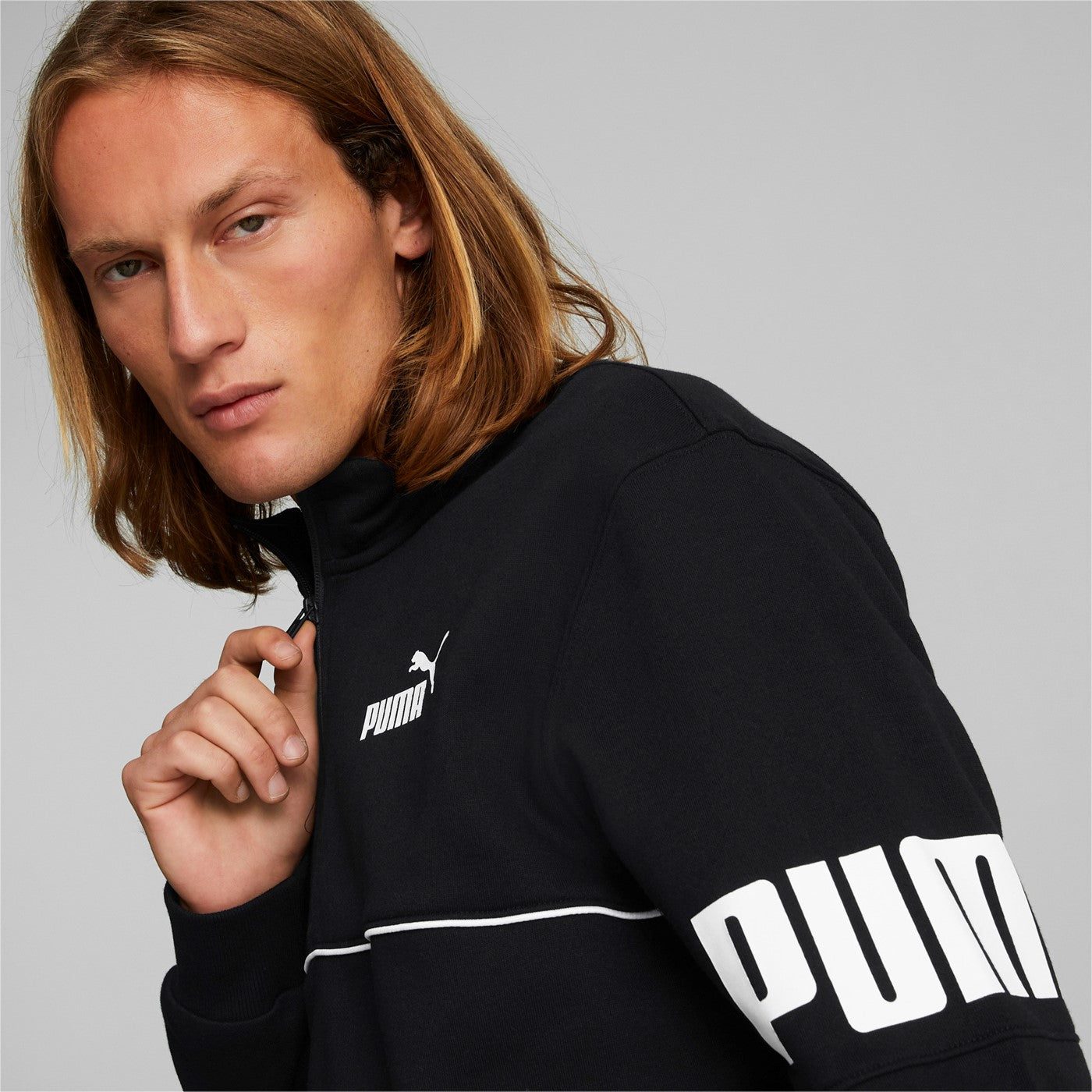 Puma Power Colorblock Half-Zip Sweatshirt FL 849843 01 black