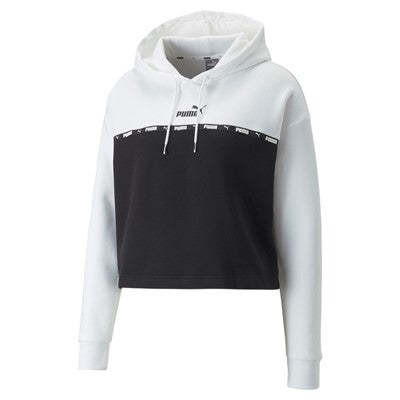 Puma Women's Power Tape Bicolor Hoodie 849946 02 White Black