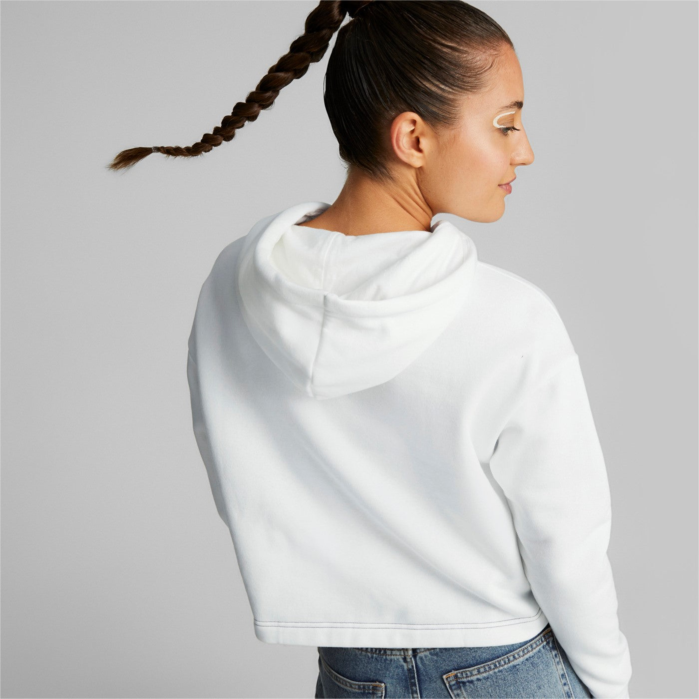 Puma Women's Power Tape Bicolor Hoodie 849946 02 White Black