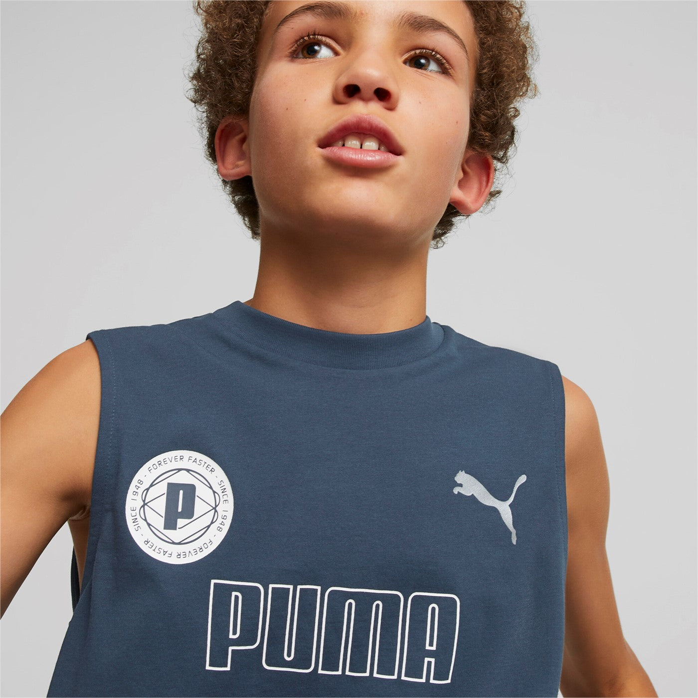 Puma Boys' Active Sports Sleeveless T-Shirt 673201-16 dark night