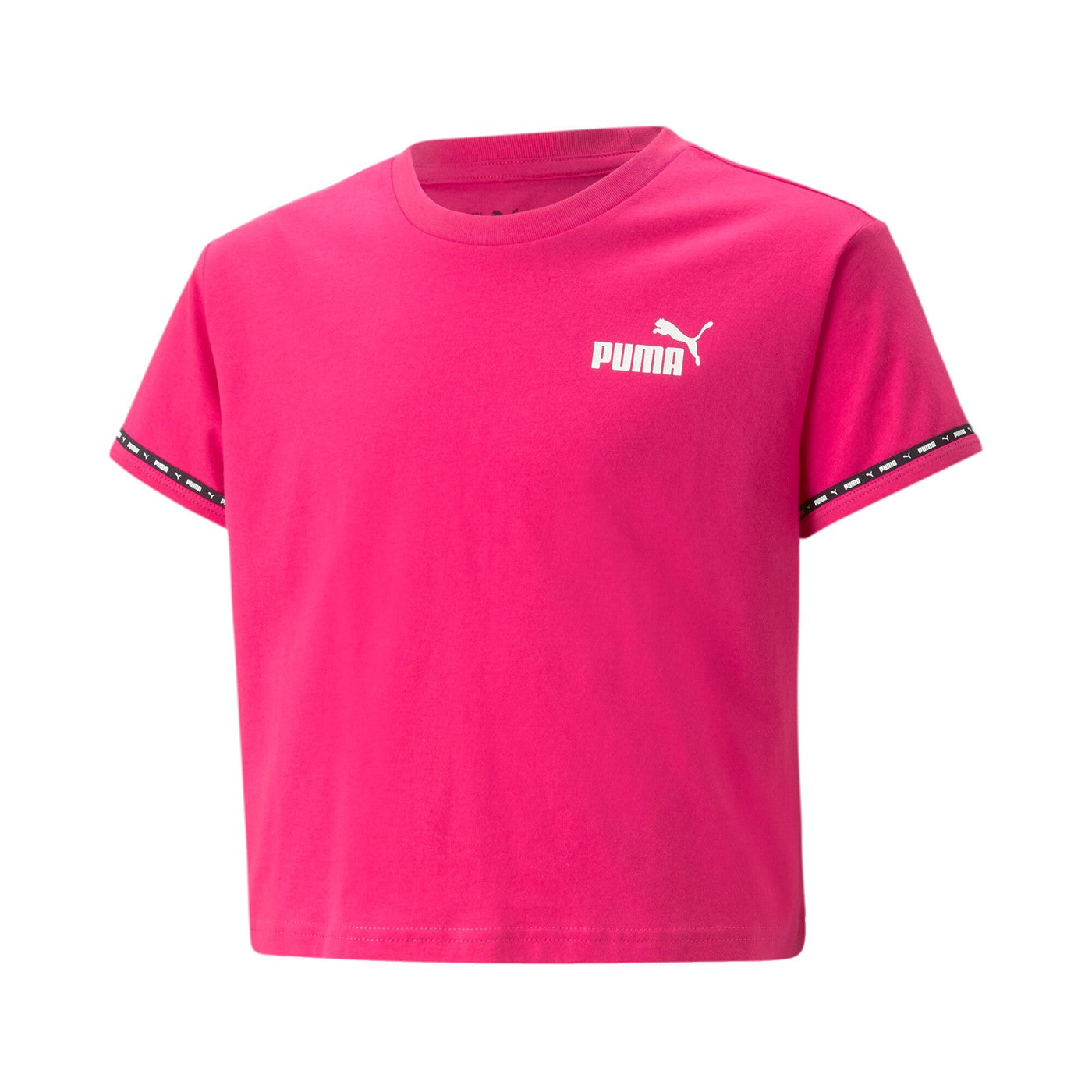 Puma Girl's Short Sleeve T-shirt Power Tape Tee 673544-64 orchid shadow