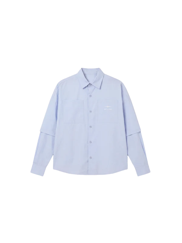 Project X Paris Camicia Uomo Doppia Manica 2633311 Celeste