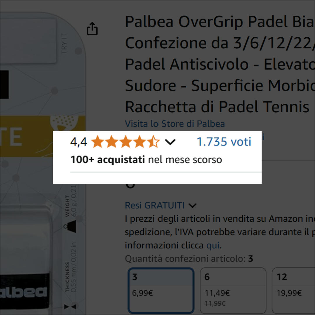 Overgrip Padel Bianco Extra Aderente