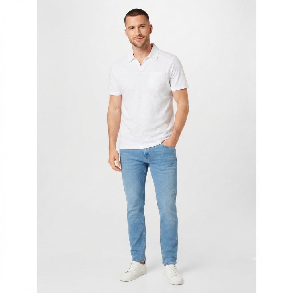 Censured polo manica corta in cotone da uomo TM6402TJSSG 00 bianco
