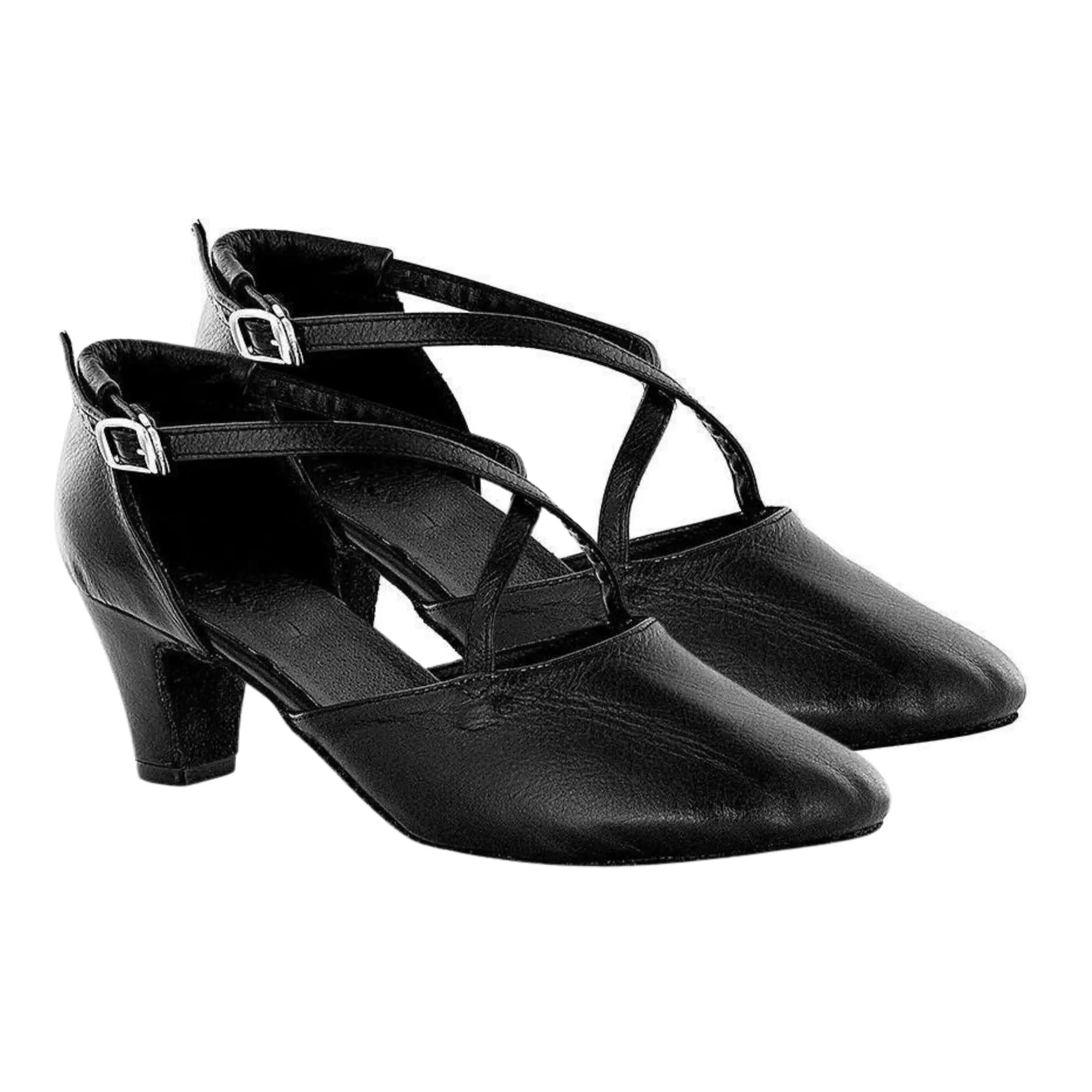 Scarpe da Ballo incrociato Cuccarini Vera Pelle da sala Danza Liscio