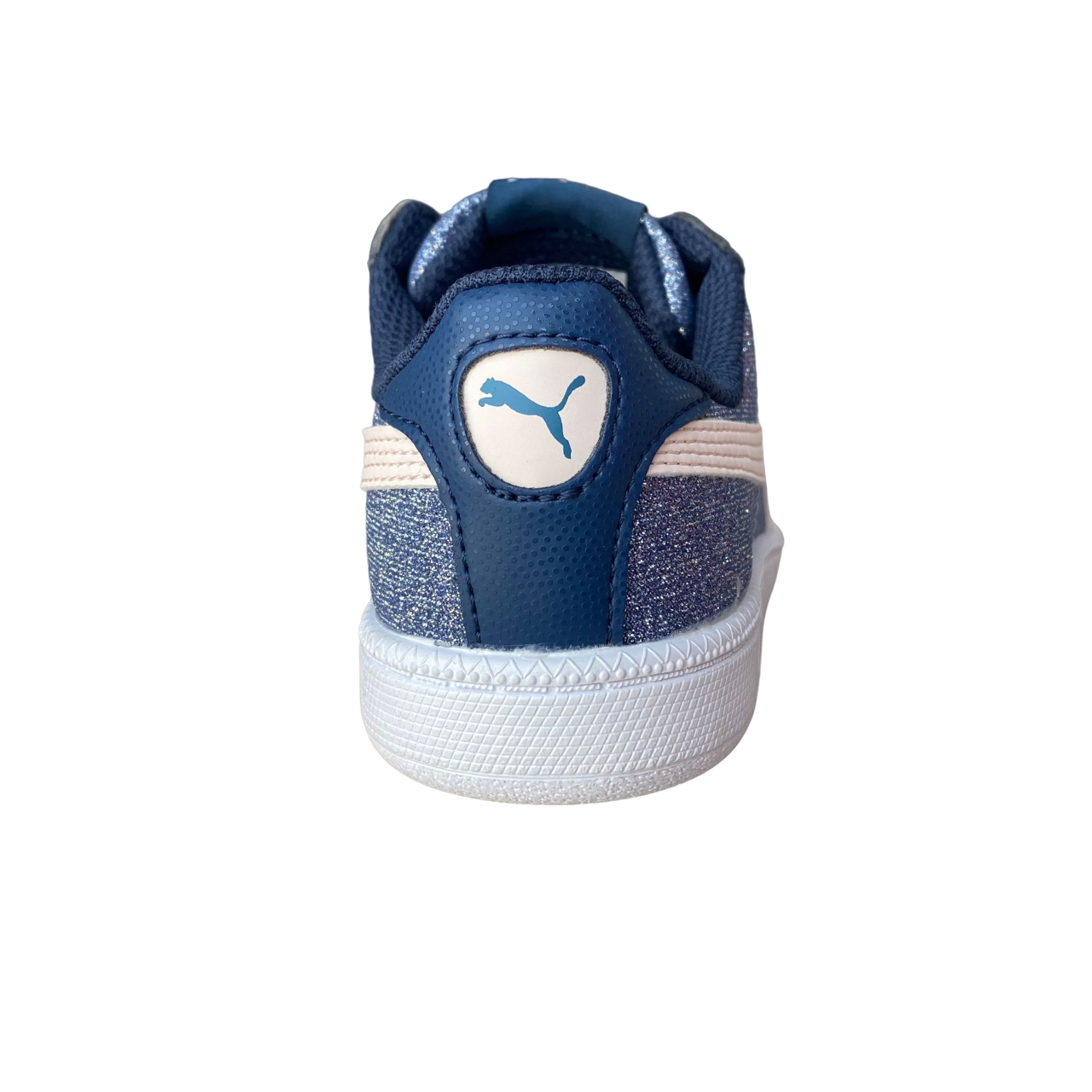 Puma girls' glitter Smash V PS 362956 04 blue rip-tape sneakers