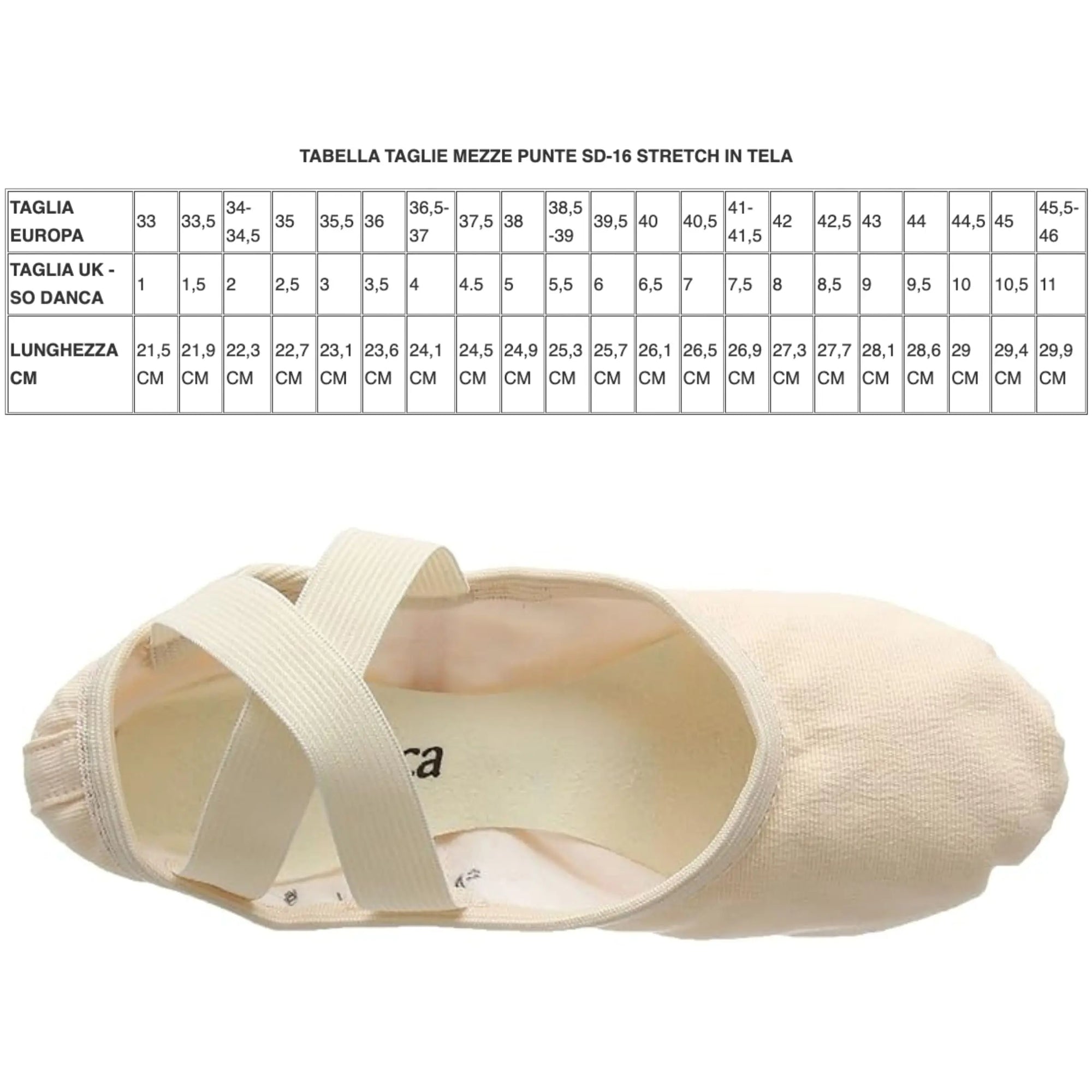 So Danca - Mezze Punte elasticizzate Danza Classica scarpette ballerina SD16