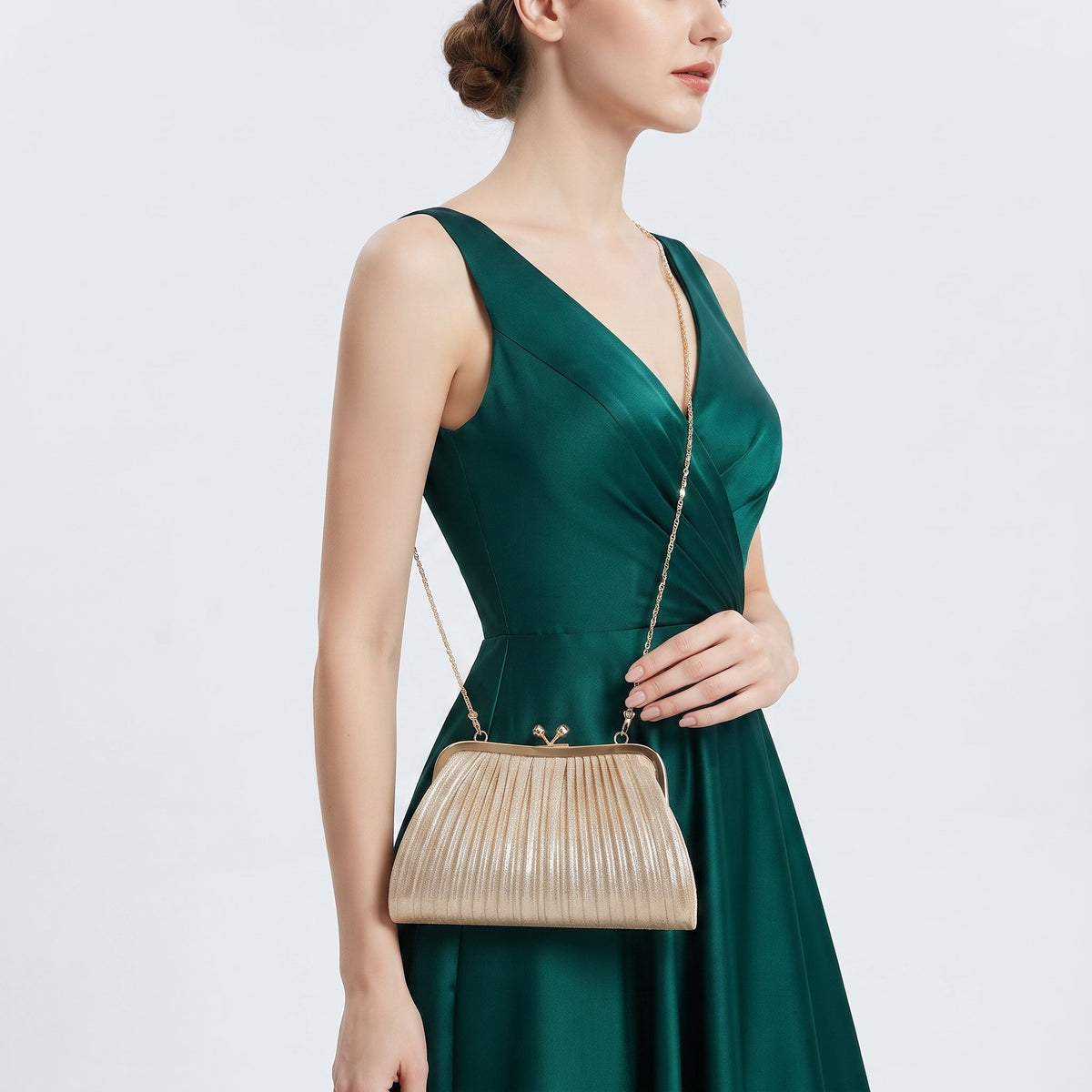 Soft Pouch Borsa con Strass Oro