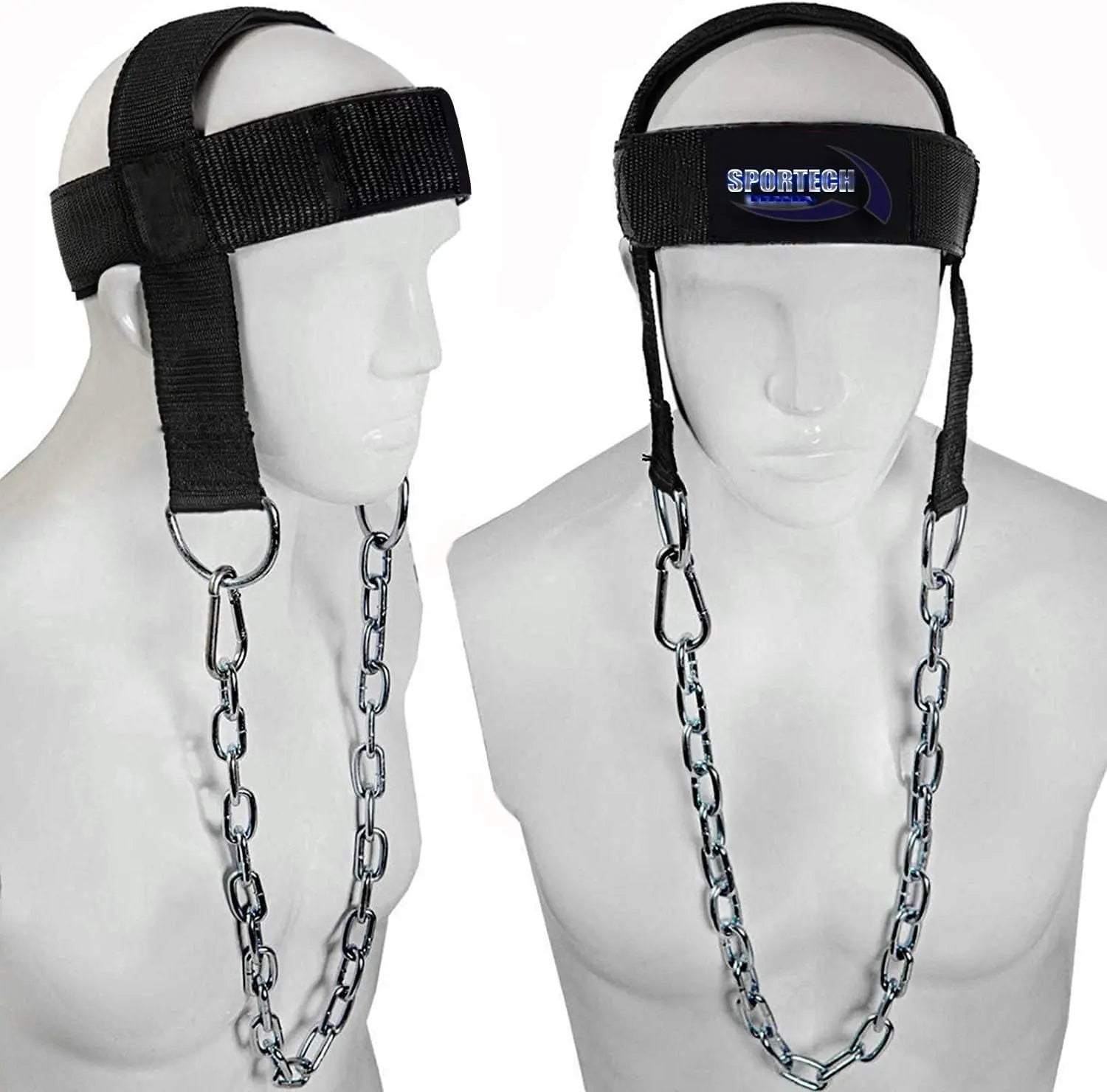 Cintura palestra allenamento collo imbracatura testa - Head Harness con catena metallo