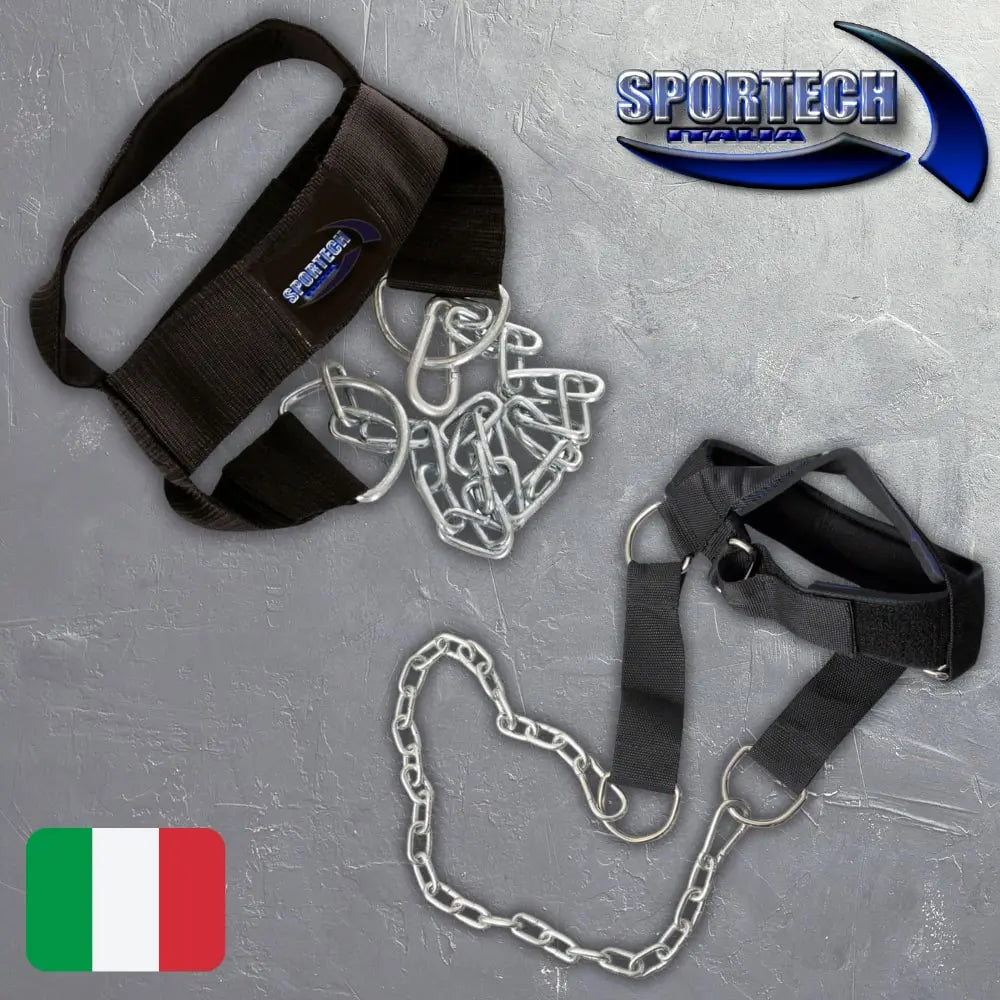 Cintura palestra allenamento collo imbracatura testa - Head Harness con catena metallo