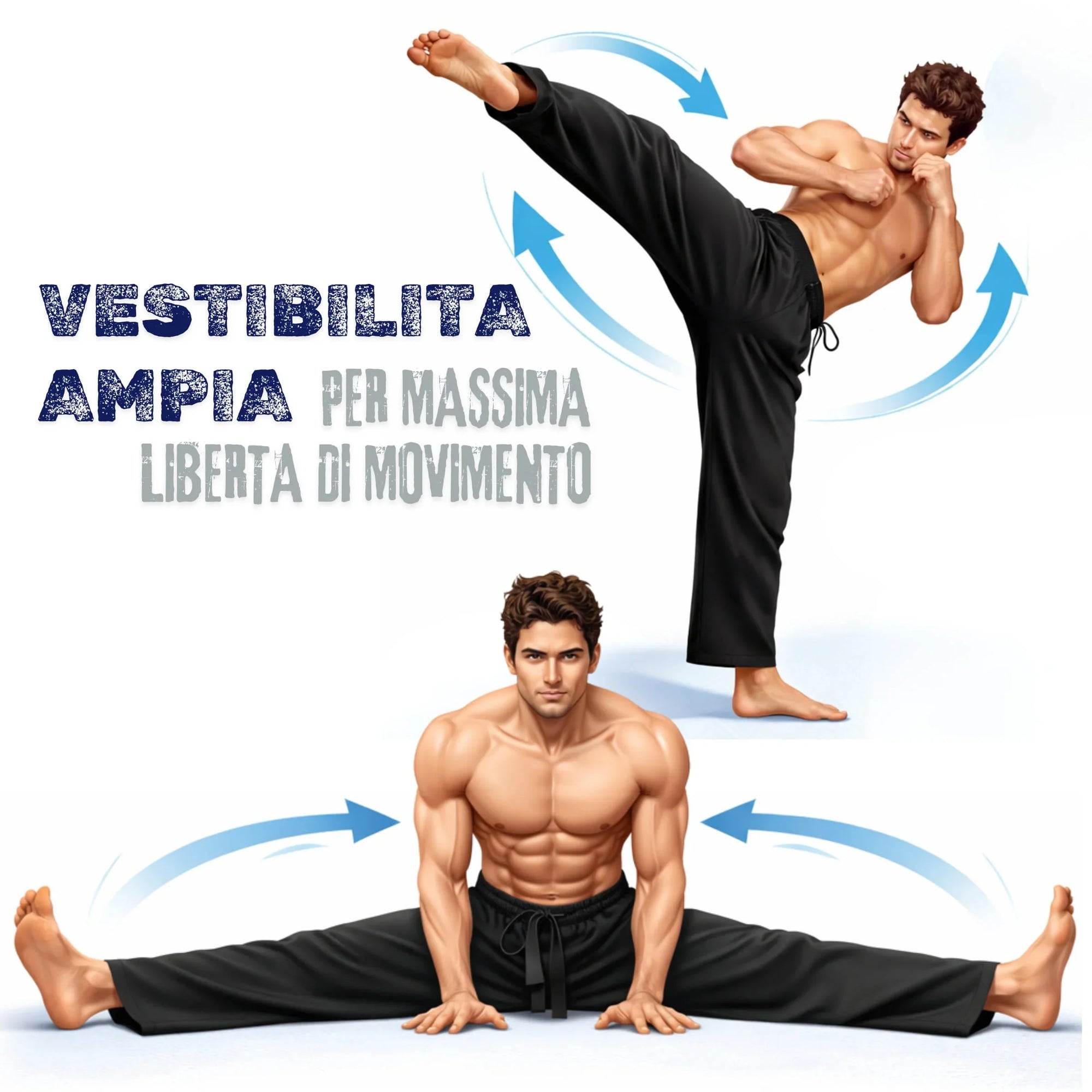 Pantaloni Arti Marziali Karate KungFu JuJitsu Judo Tai Chi