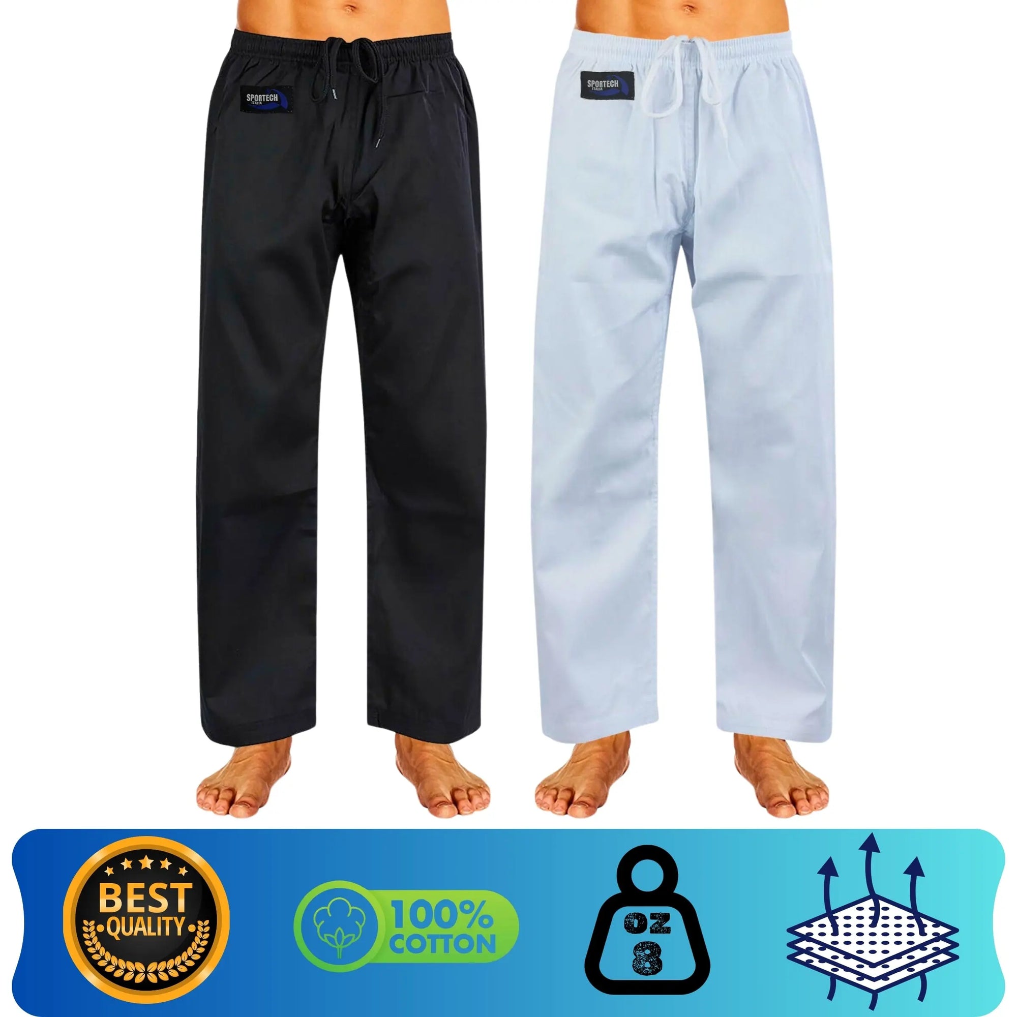 Pantaloni cotone Arti Marziali Karate KungFu Wushu JuJitsu Judo Tai Chi