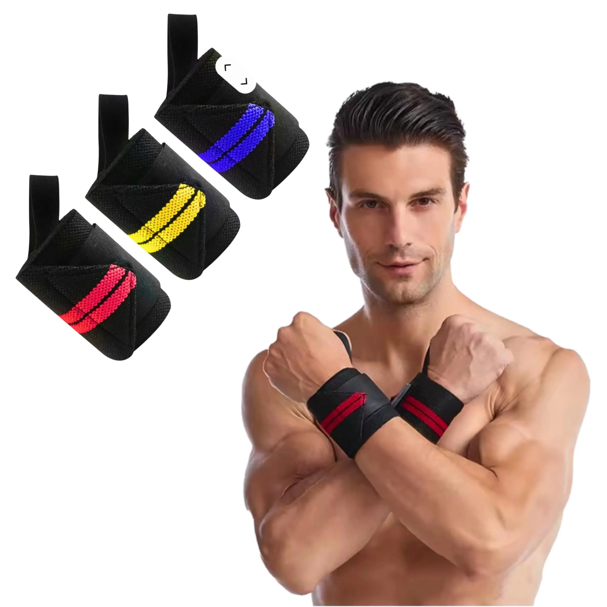 Polsiere Palestra Professionali polsini Straps Elastici per Grip Sollevamento Pesi allenamento Bodybuilding Crossfit Powerlifting