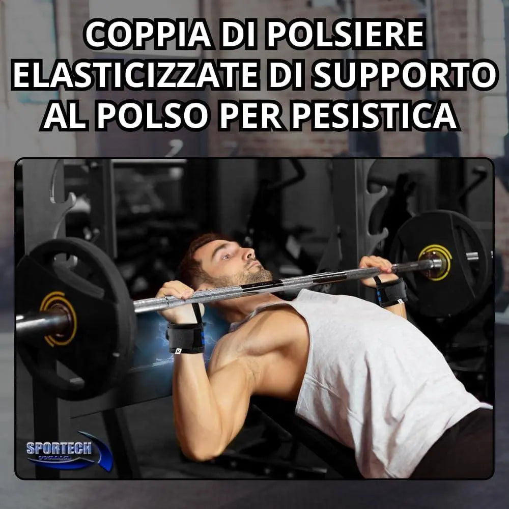 Polsiere Palestra Professionali polsini Straps Elastici per Grip Sollevamento Pesi allenamento Bodybuilding Crossfit Powerlifting