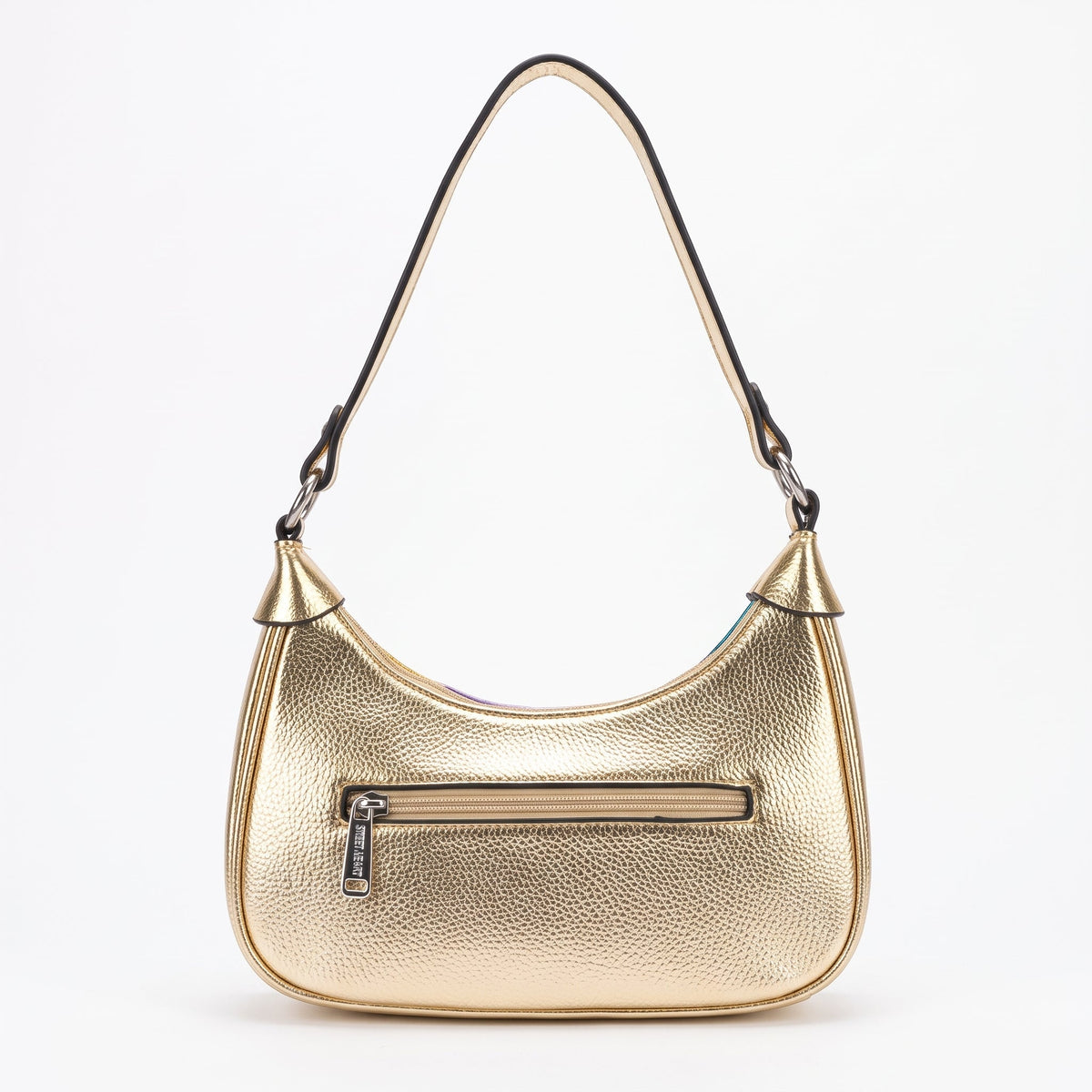 Sweet Years Borsa a Tracolla Righe Rainbow Metallic in Ecopelle