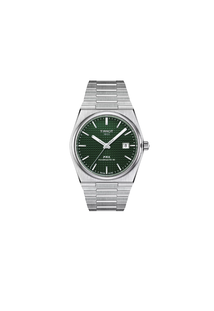 Tissot PRX Powermatic 80 T137.407.11.091.00 – Orologio automatico verde 40 mm, cassa acciaio, vetro zaffiro, fondello a vista