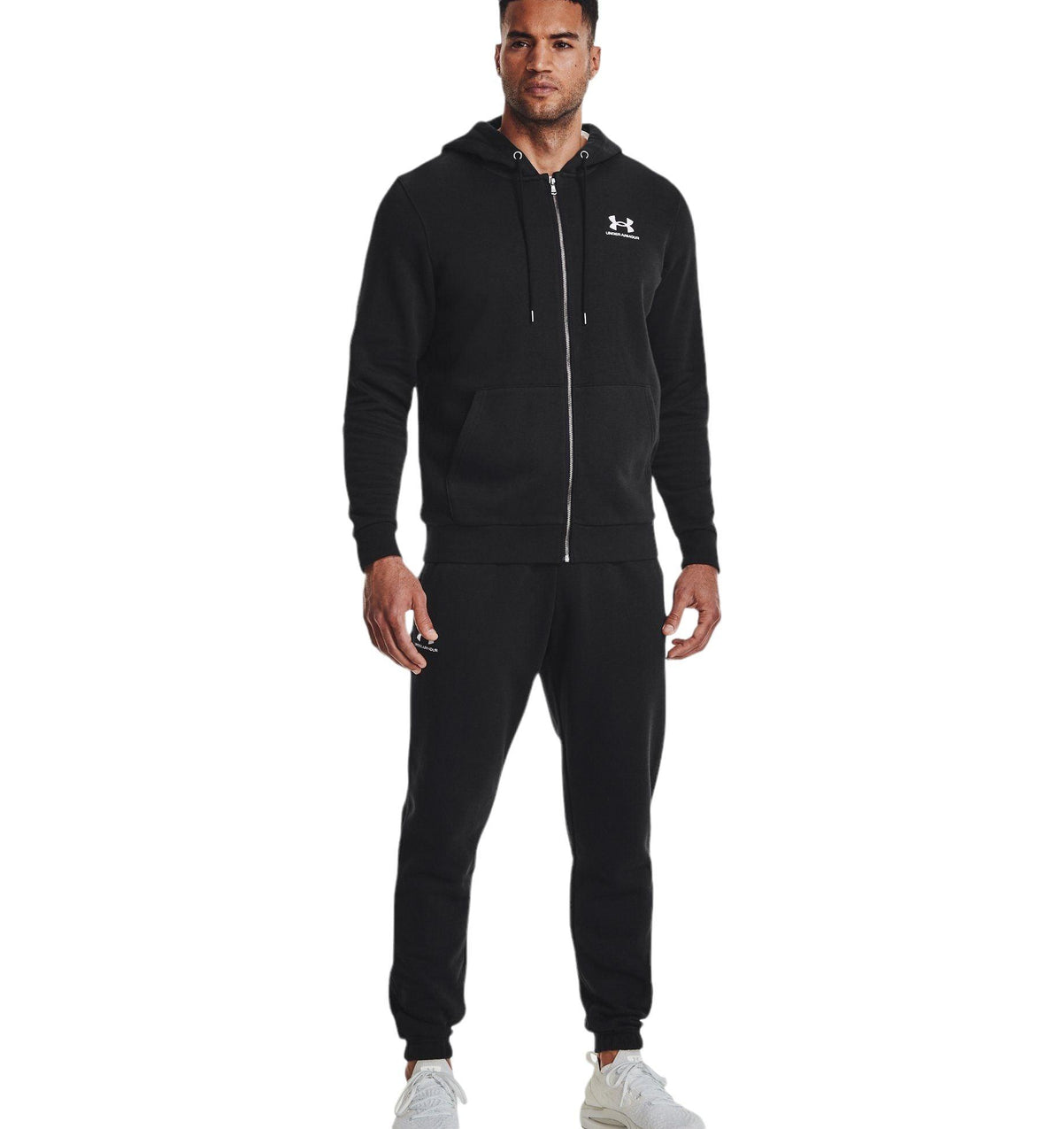Pantaloni Jogger Essential Fleece Uomo Black/White