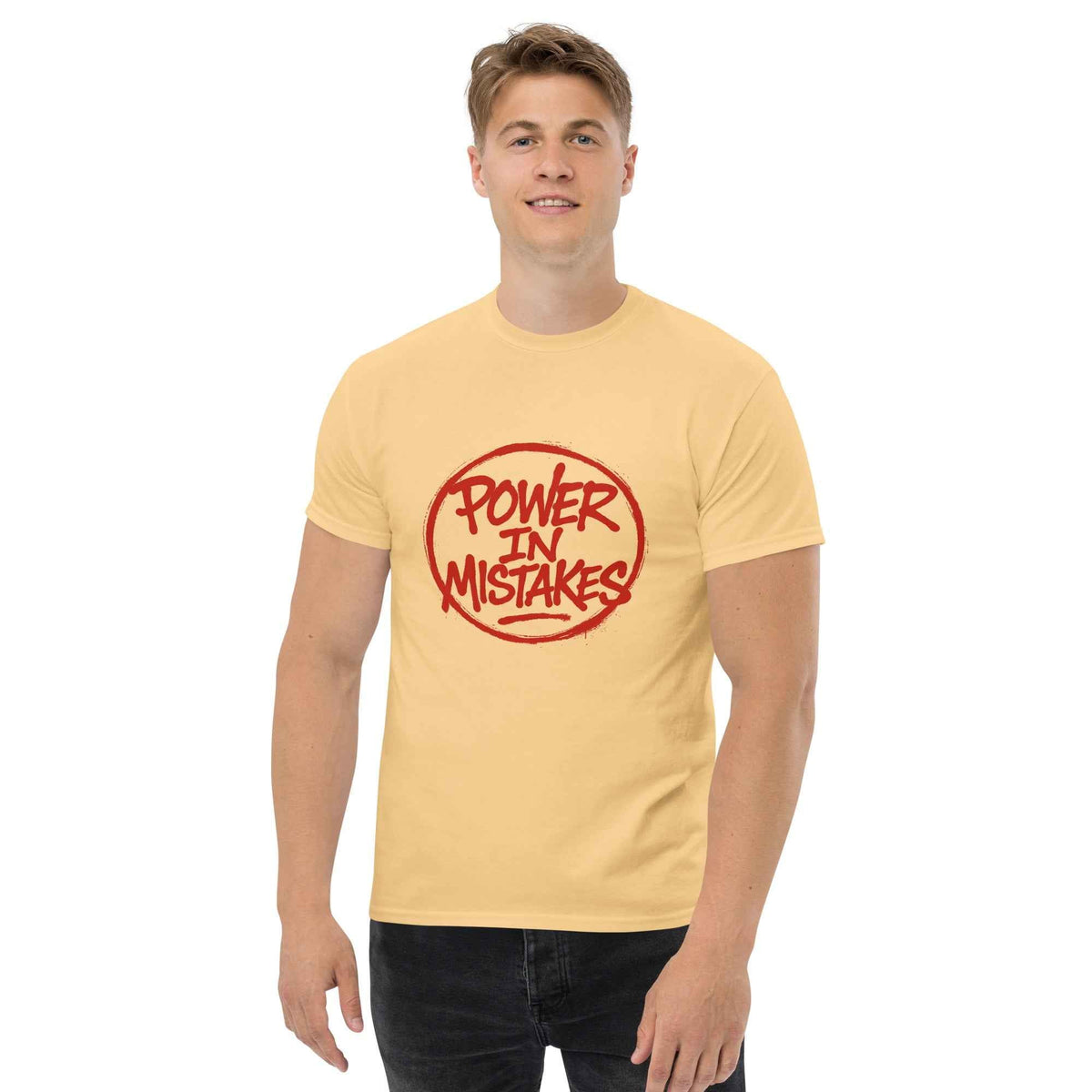 Maglietta Classica Unisex 100% Cotone 👕 | FAIL Streetwear “POWER IN MISTAKES” 🔴 – Imperfezione che Diventa Stile