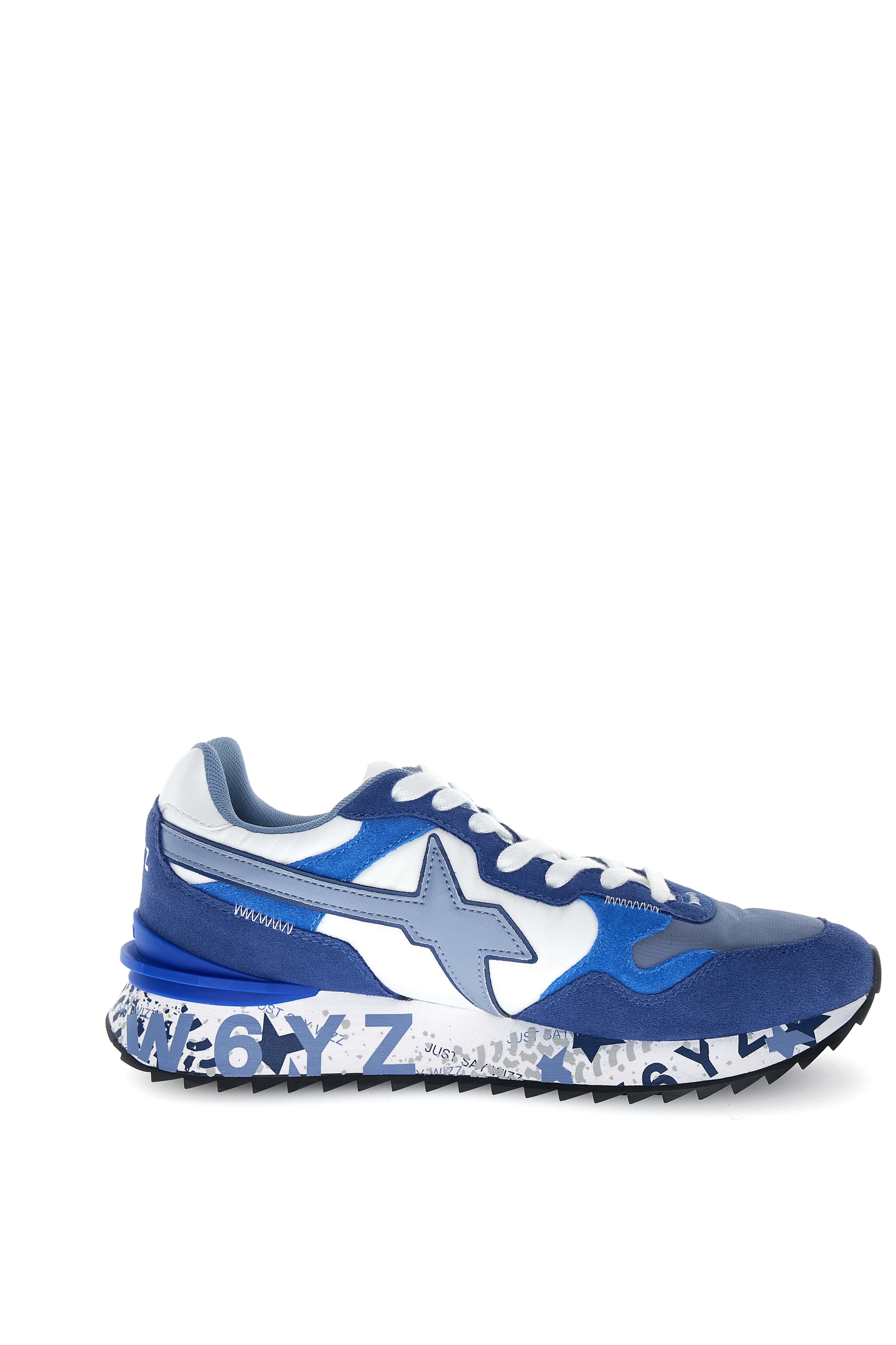 YAK-M. - Sneakers in tessuto tecnico e suede - Navy-Bianco