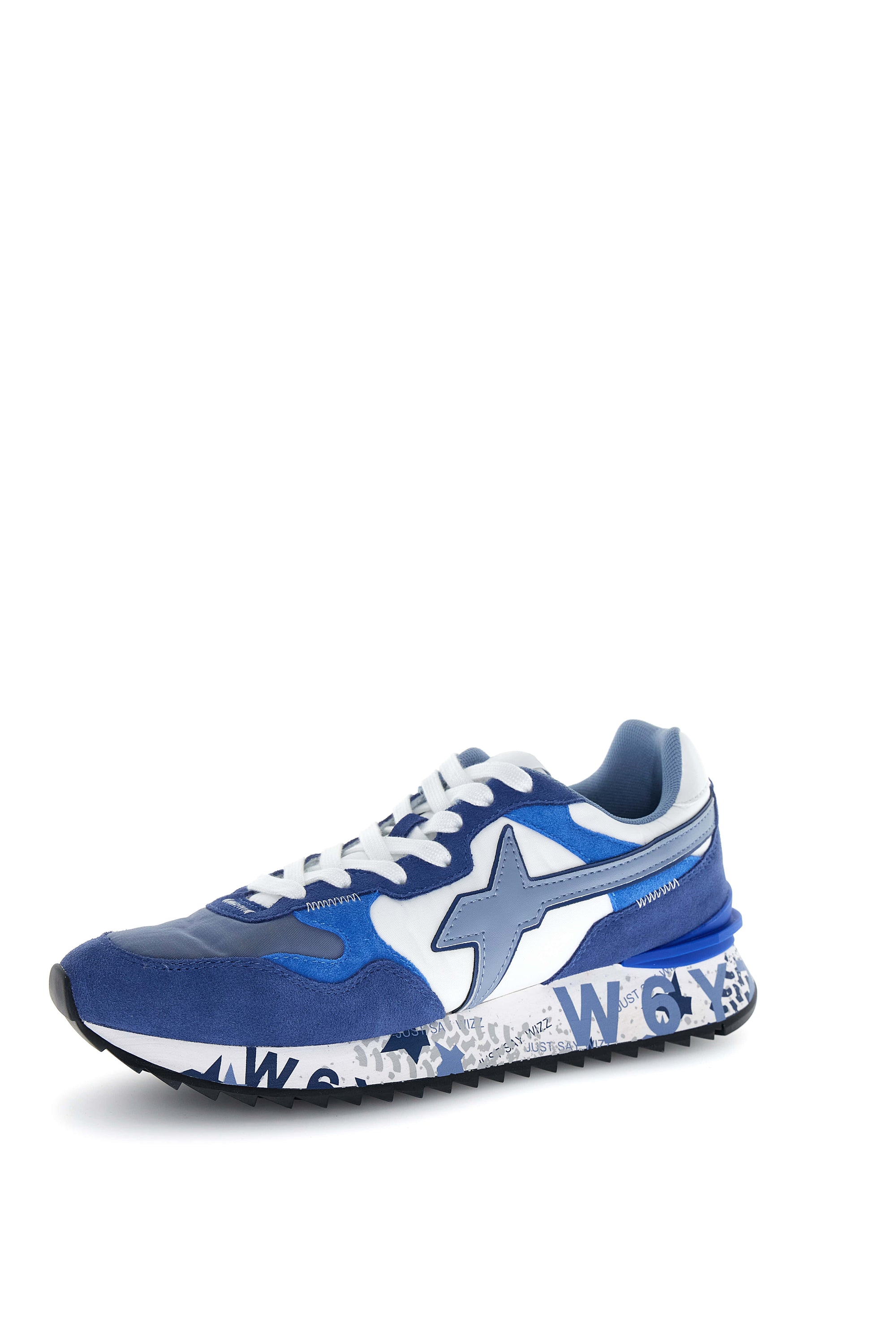 YAK-M. - Sneakers in tessuto tecnico e suede - Navy-Bianco