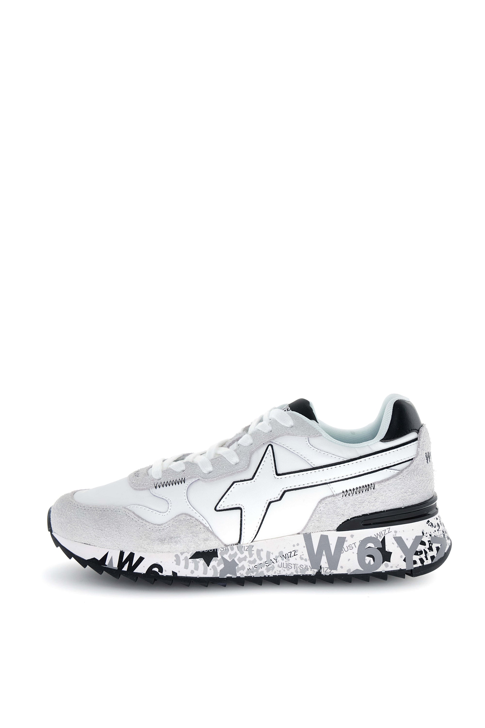 YAK-M. - Sneakers  in tessuto tecnico e suede - Bianco-Nero