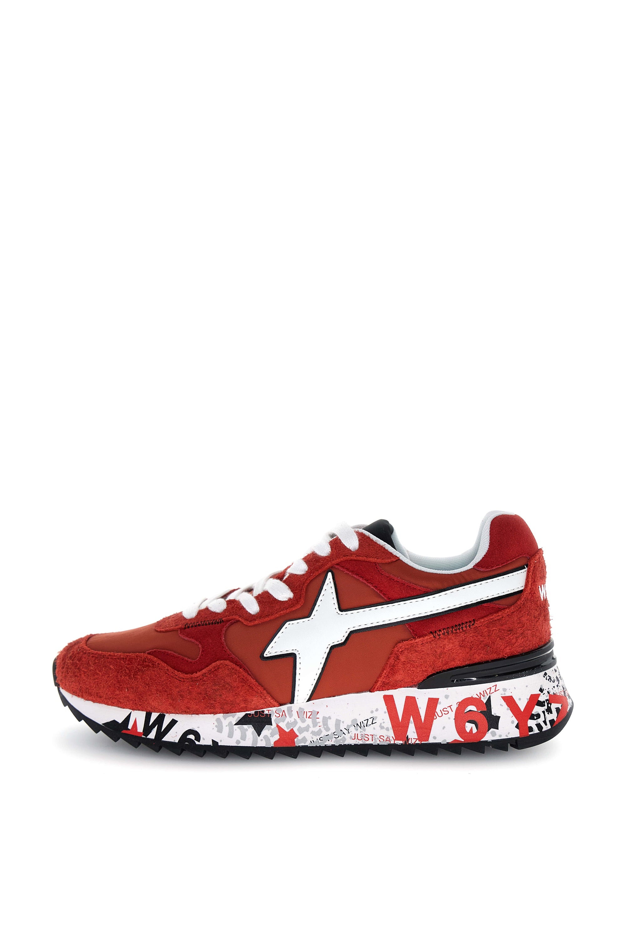 YAK-M. - Sneakers in tessuto tecnico e suede - Bianco-Rosso