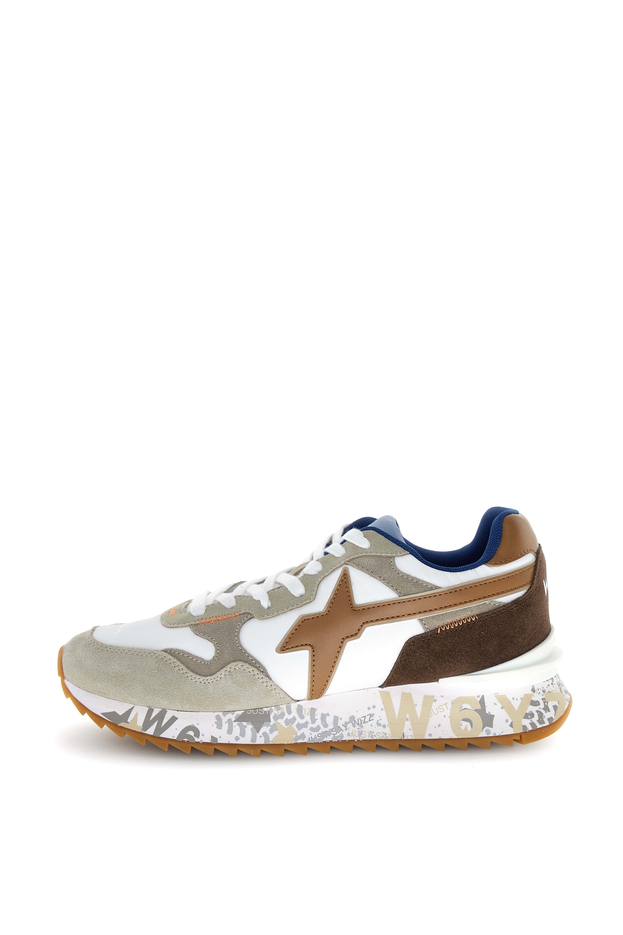YAK-M. - Sneakers in tessuto tecnico e suede - Crema-Bianco-Nocciola