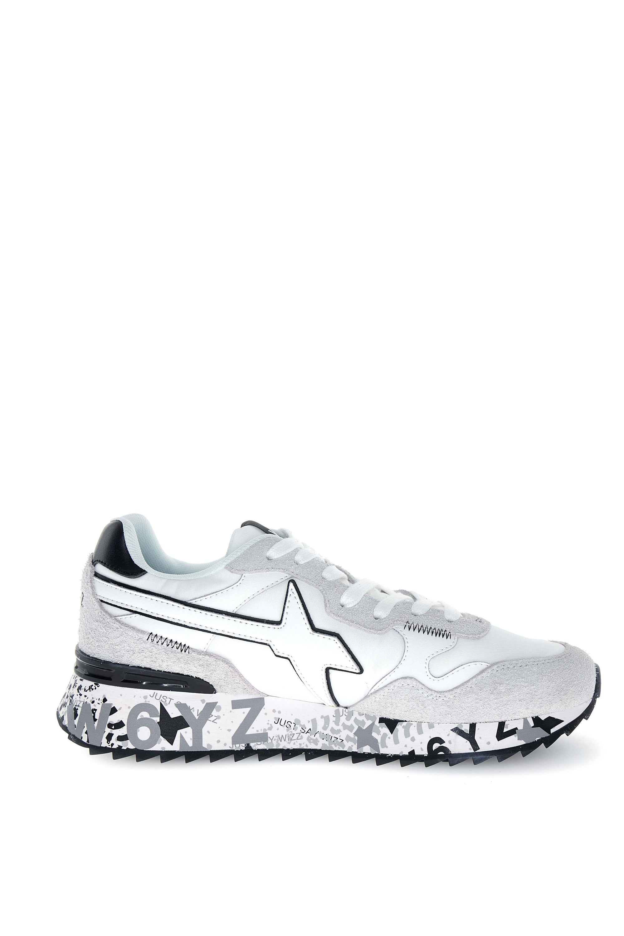 YAK-M. - Sneakers  in tessuto tecnico e suede - Bianco-Nero