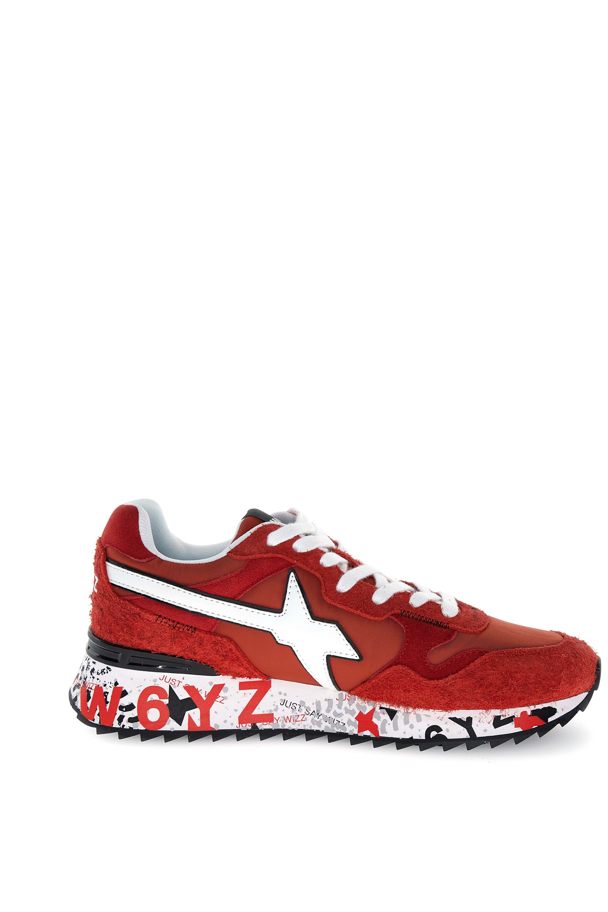 YAK-M. - Sneakers in tessuto tecnico e suede - Bianco-Rosso