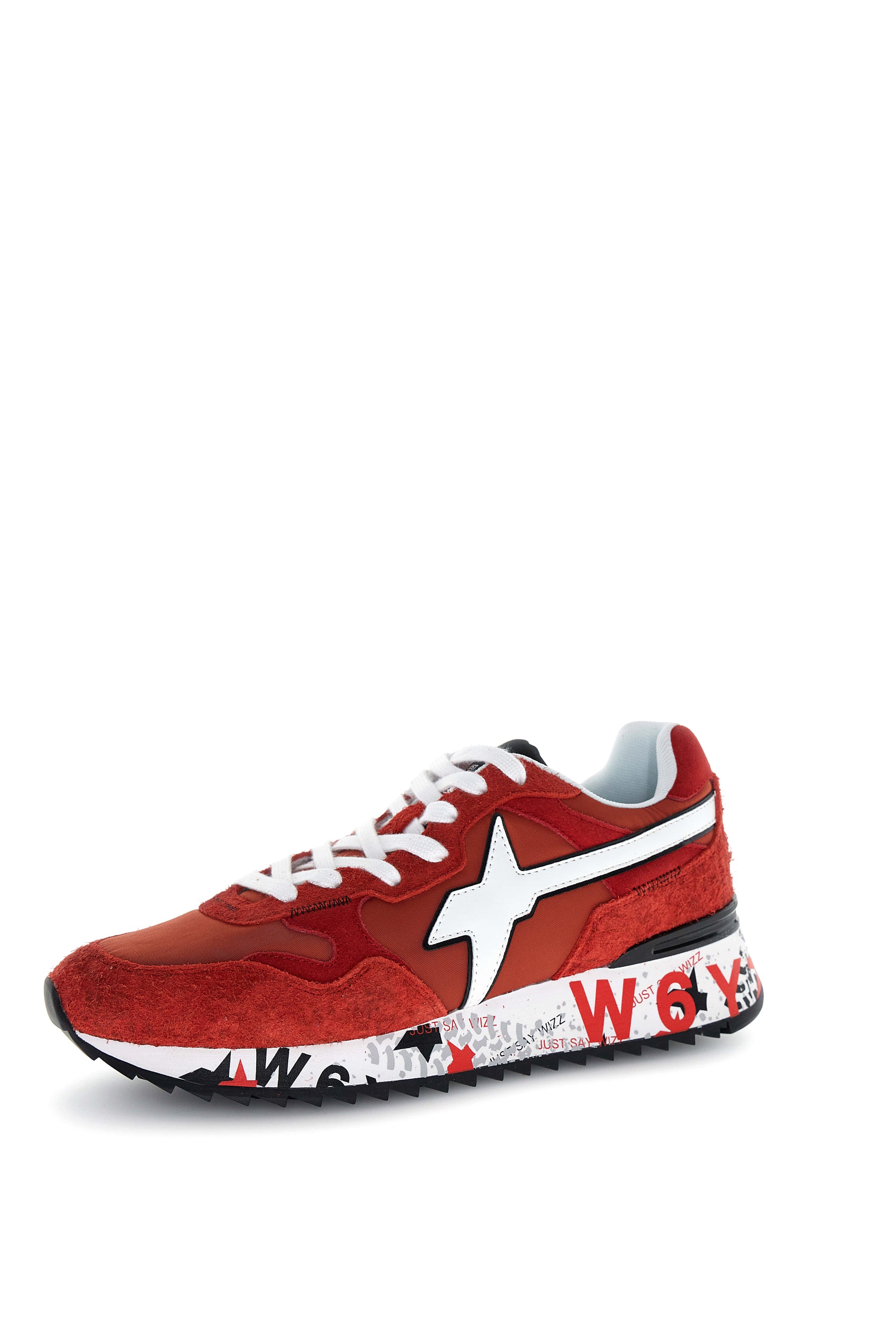 YAK-M. - Sneakers in tessuto tecnico e suede - Bianco-Rosso