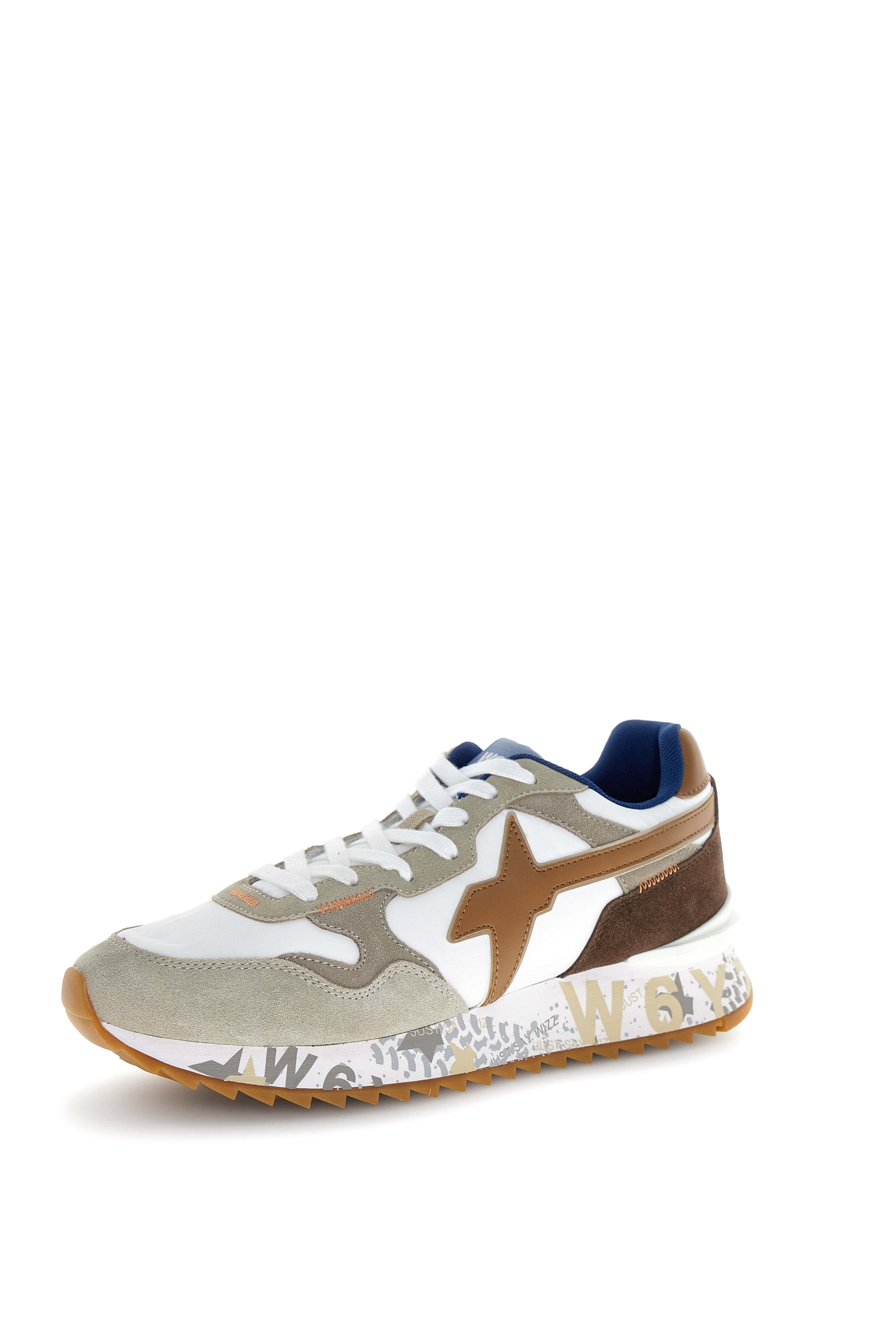YAK-M. - Sneakers in tessuto tecnico e suede - Crema-Bianco-Nocciola