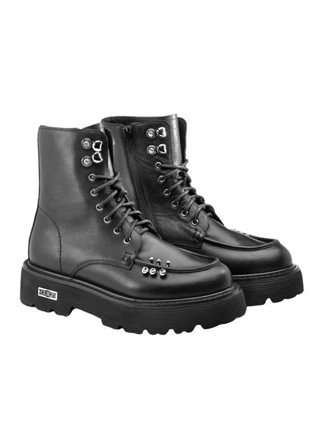 Cult Anfibio da donna in pelle con strass e suola carrarmato CLW482000 nero