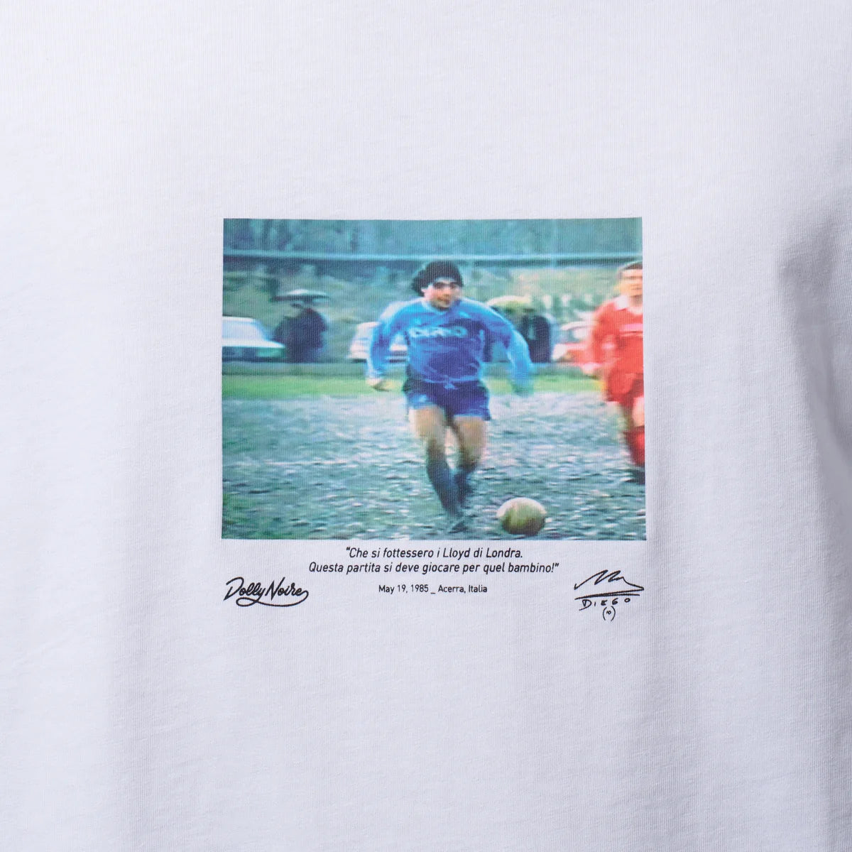 Dolly Noire t-shirt Maradona Partita del Fango TS1367-T4-02 bianca