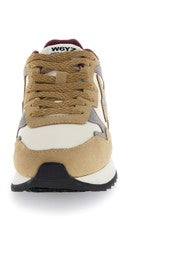 YAK-W. SUEDE/NYLON/METALLIC STRIPE SOLE Sabbia-Bianco-Bordeaux