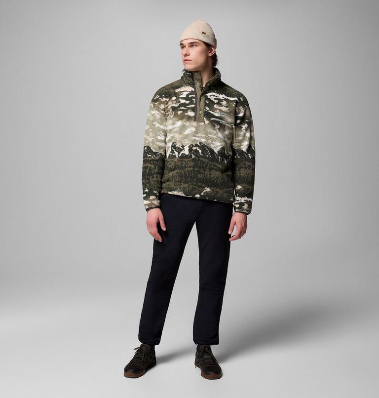 Columbia  PILE da uomo HELVETIA™ II PRINTED HALF SNAP FLEECE 2098461 349 verde